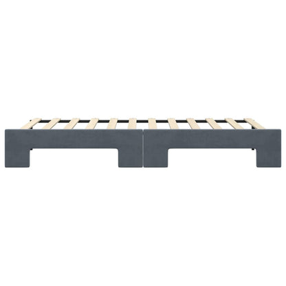 Slaapbank met onderschuifbed 90x200 cm fluweel donkergrijs