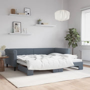 Slaapbank onderschuifbed 90x200 cm fluweel donkergrijs