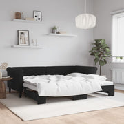 Slaapbank onderschuifbed 90x200 cm fluweel zwart
