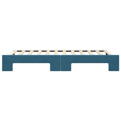 Slaapbank Fluweel 100 x 200 cm Blauw met onderschuifbed