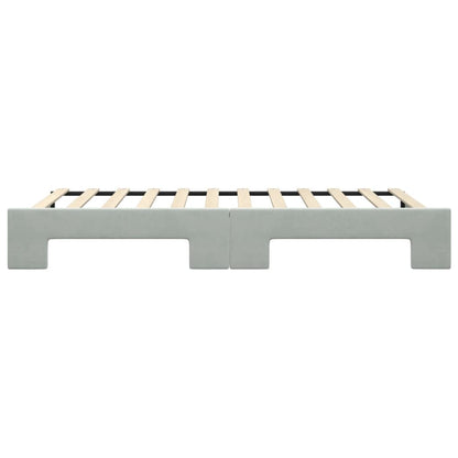 Slaapbank Fluweel 100 x 200 cm Lichtgrijs met onderschuifbed