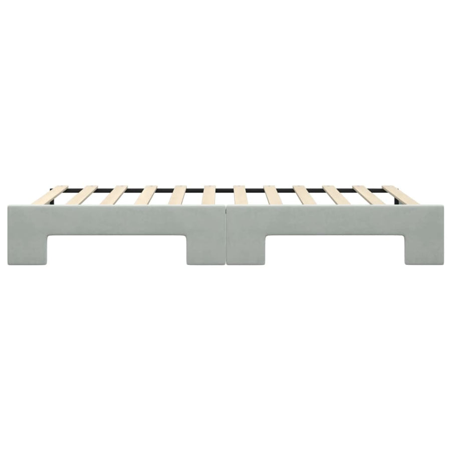 Slaapbank Fluweel 100 x 200 cm Lichtgrijs met onderschuifbed