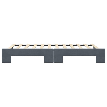 Slaapbank met onderschuifbed 100x200 cm fluweel donkergrijs