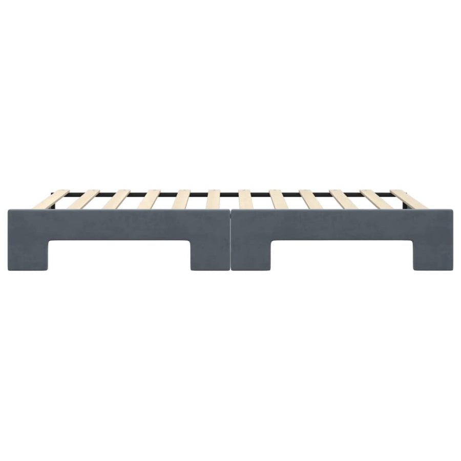 Slaapbank met onderschuifbed 100x200 cm fluweel donkergrijs