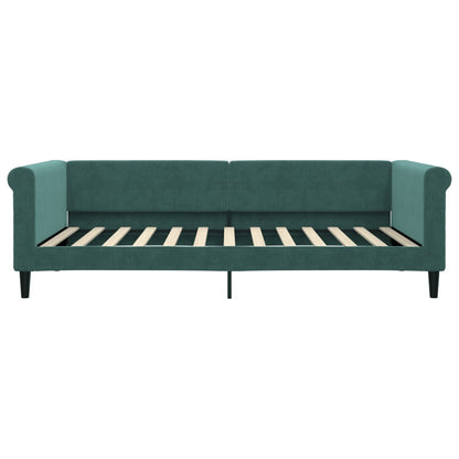 Slaapbank Fluweel Donkergroen 100 x 200 cm met onderschuifbed