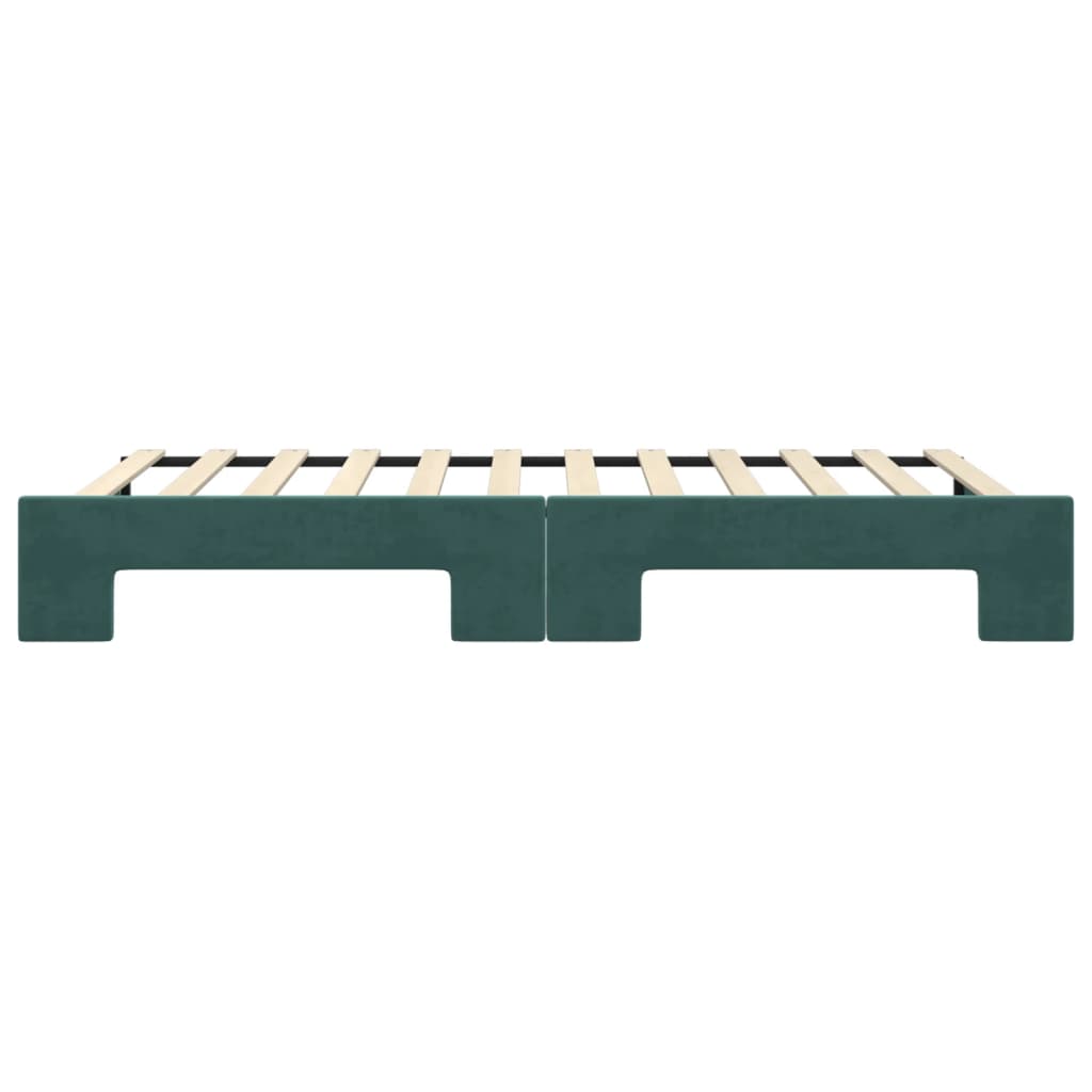 Slaapbank Fluweel Donkergroen 100 x 200 cm met onderschuifbed