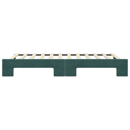 Slaapbank Fluweel Donkergroen 100 x 200 cm met onderschuifbed