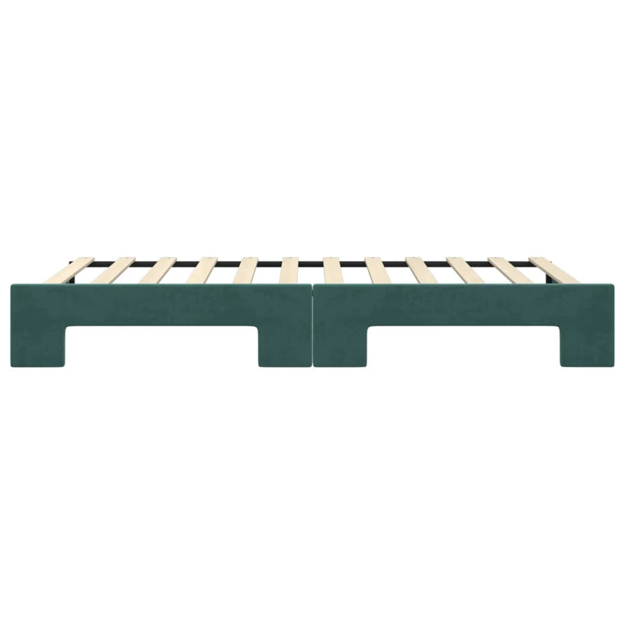 Slaapbank Fluweel Donkergroen 100 x 200 cm met onderschuifbed