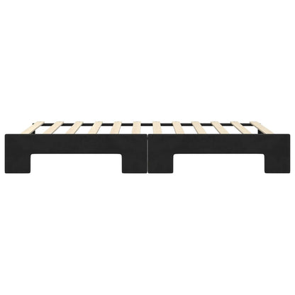 Slaapbank Fluweel 100 x 200 cm Zwart met onderschuifbed