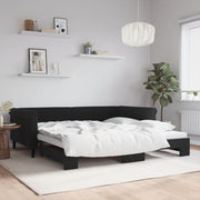 Slaapbank met onderschuifbed 100x200 cm zwart