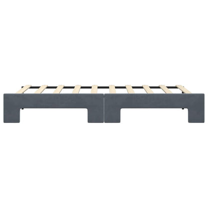 Slaapbank met onderschuifbed 90x190 cm fluweel donkergrijs
