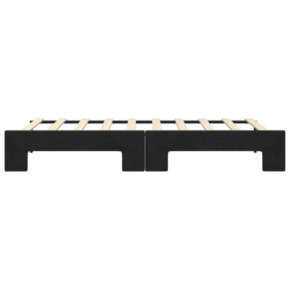Slaapbank Fluweel 90 x 190 cm Zwart met onderschuifbed