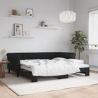 Slaapbank onderschuifbed 90x190 cm fluweel zwart