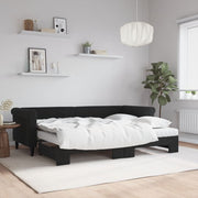 Slaapbank onderschuifbed 80x200 cm fluweel zwart