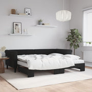 Slaapbank onderschuifbed 90x200 cm fluweel zwart