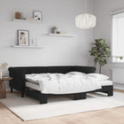 Slaapbank onderschuifbed 90x190 cm fluweel zwart