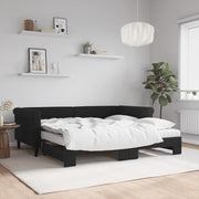 Slaapbank onderschuifbed 90x190 cm fluweel zwart