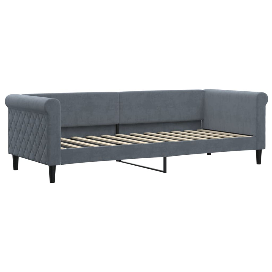 Slaapbank onderschuifbed en lades 80x200 cm fluweel donkergrijs