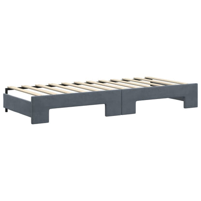 Slaapbank onderschuifbed en lades 80x200 cm fluweel donkergrijs