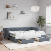 Slaapbank onderschuifbed 80x200 cm donkergrijs fluweel