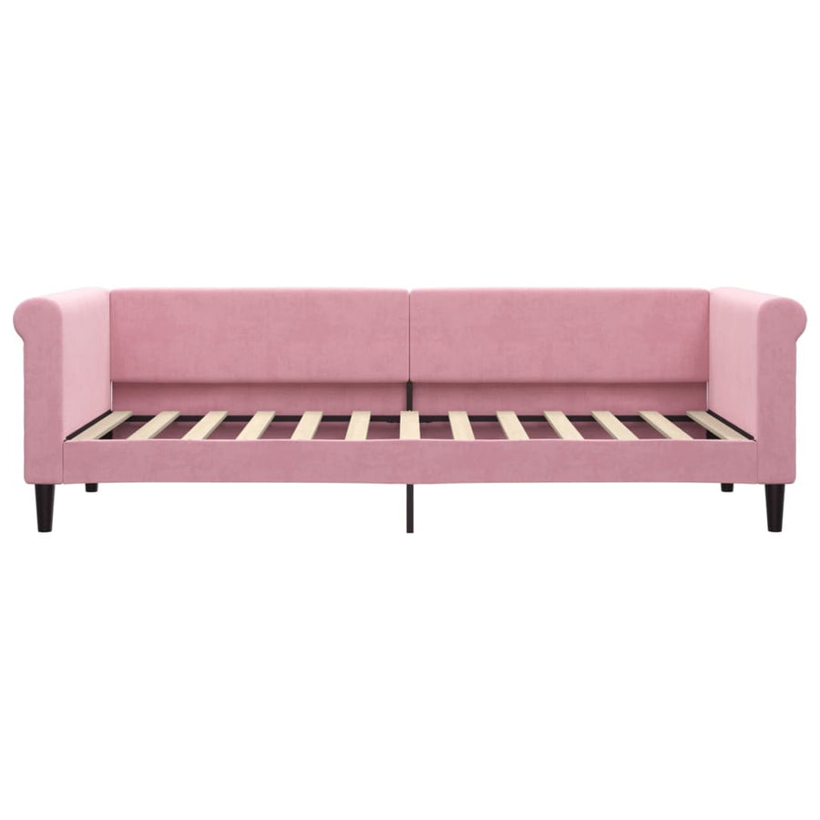 Slaapbank met onderschuifbed en lades 80x200 cm fluweel roze