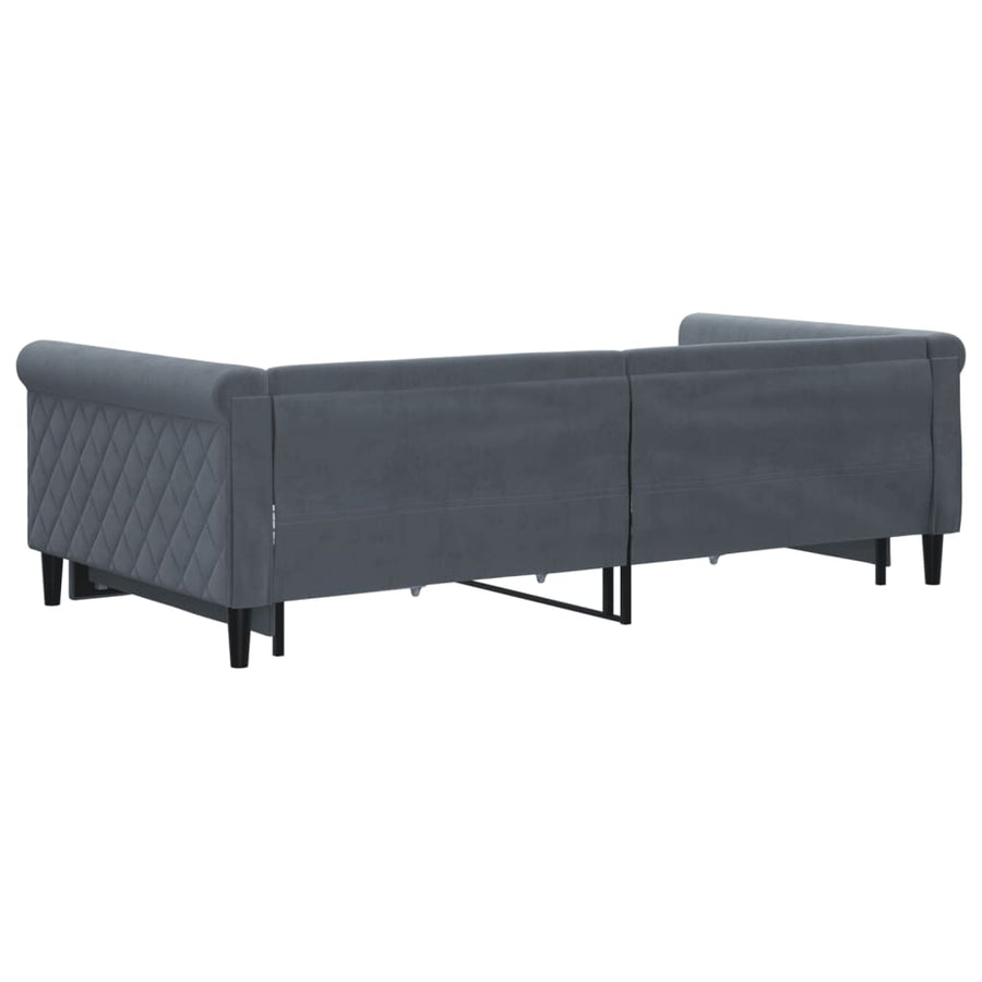 Slaapbank onderschuifbed lades 100x200 cm fluweel donkergrijs
