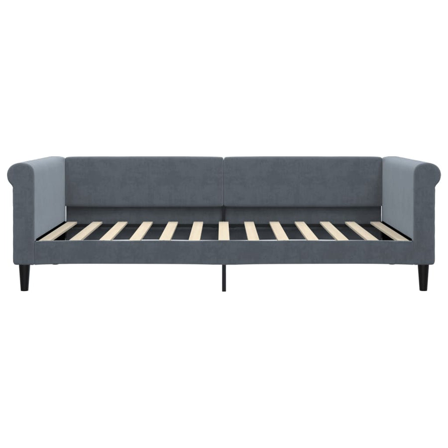 Slaapbank onderschuifbed lades 100x200 cm fluweel donkergrijs