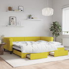 Slaapbank met onderschuifbed 100x200 cm geel