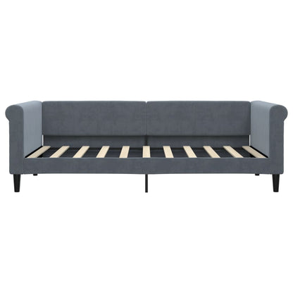 Slaapbank onderschuifbed en lades 90x190 cm fluweel donkergrijs