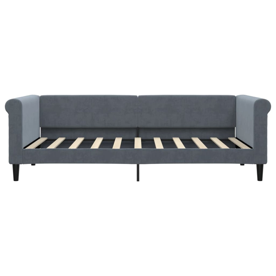 Slaapbank onderschuifbed en lades 90x190 cm fluweel donkergrijs