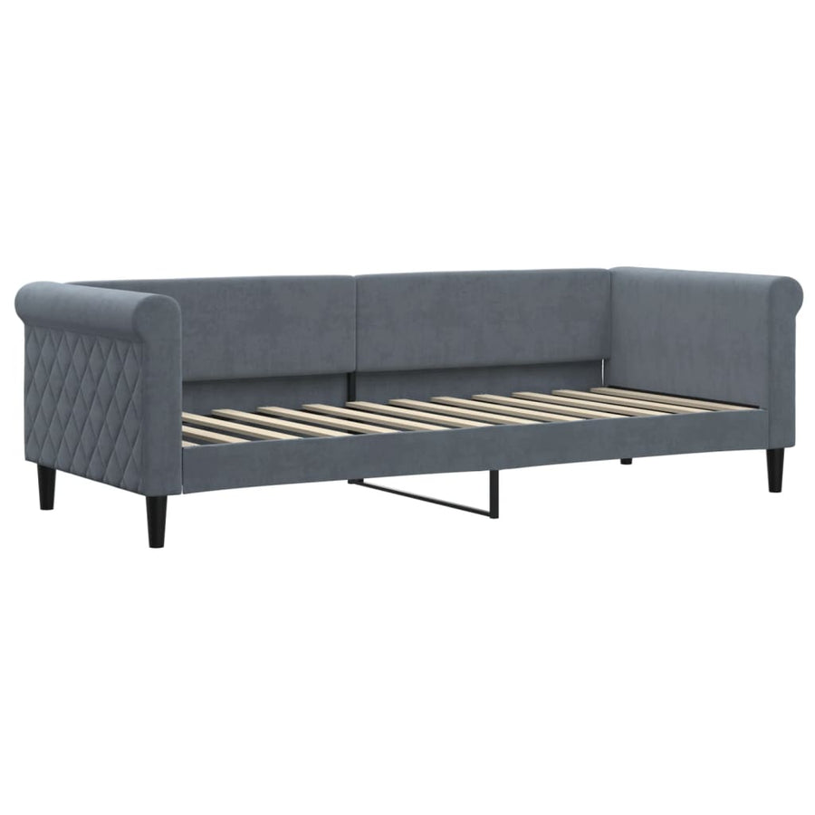 Slaapbank onderschuifbed en lades 80x200 cm fluweel donkergrijs