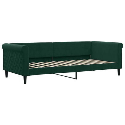Slaapbank onderschuifbed en lades 90x200 cm fluweel donkergroen