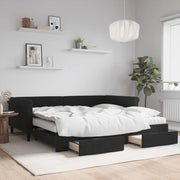 Slaapbank met onderschuifbed en lades 100x200 cm zwart
