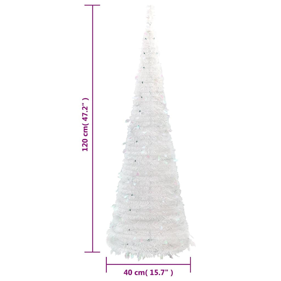 Kunstkerstboom pop-up 50 LED's 120 cm wit