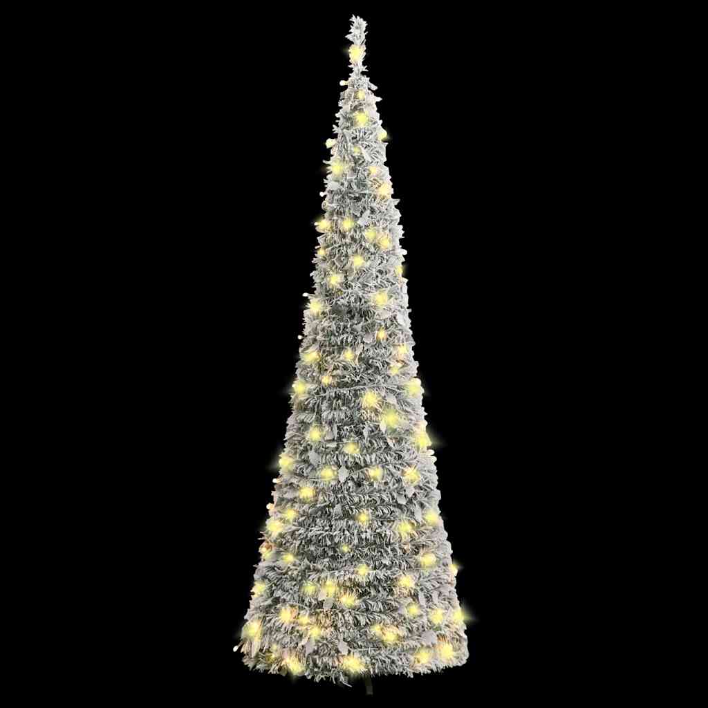 Kunstkerstboom pop-up met sneeuw 50 LED's 120 cm