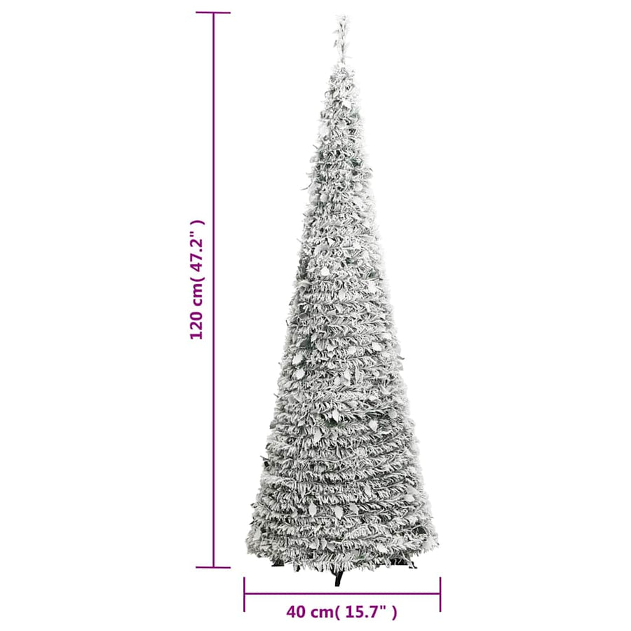 Kunstkerstboom pop-up met sneeuw 50 LED's 120 cm