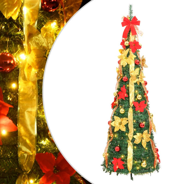 Kunstkerstboom pop-up 50 LED's 120 cm groen