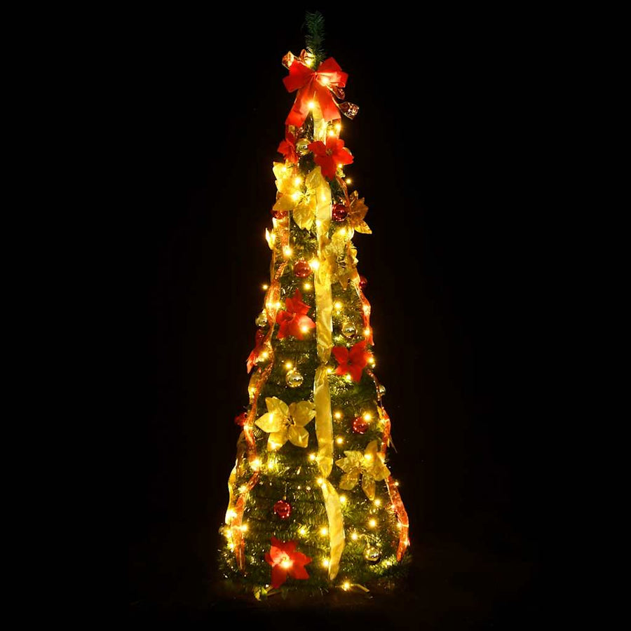 Kunstkerstboom pop-up 50 LED's 120 cm groen
