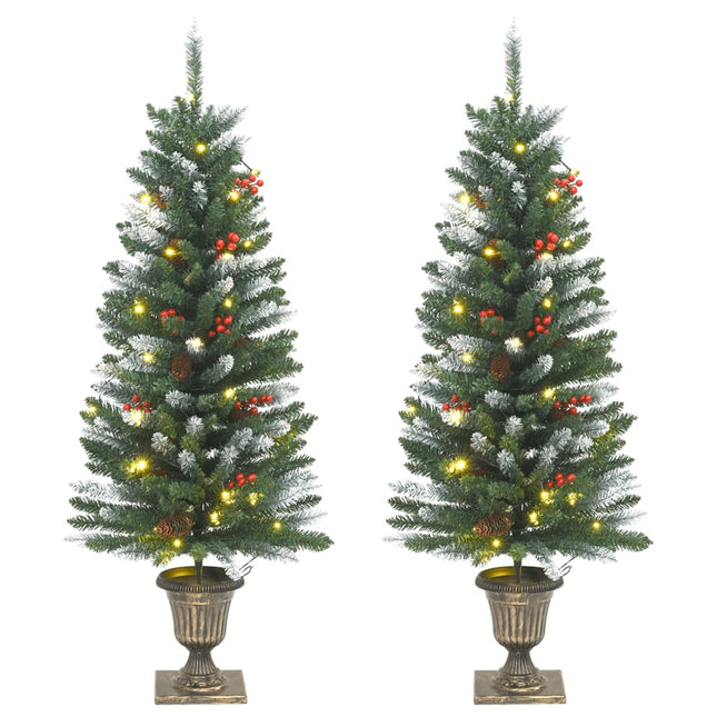 Kunstkerstbomen 2 st 100 LED's 120 cm groen