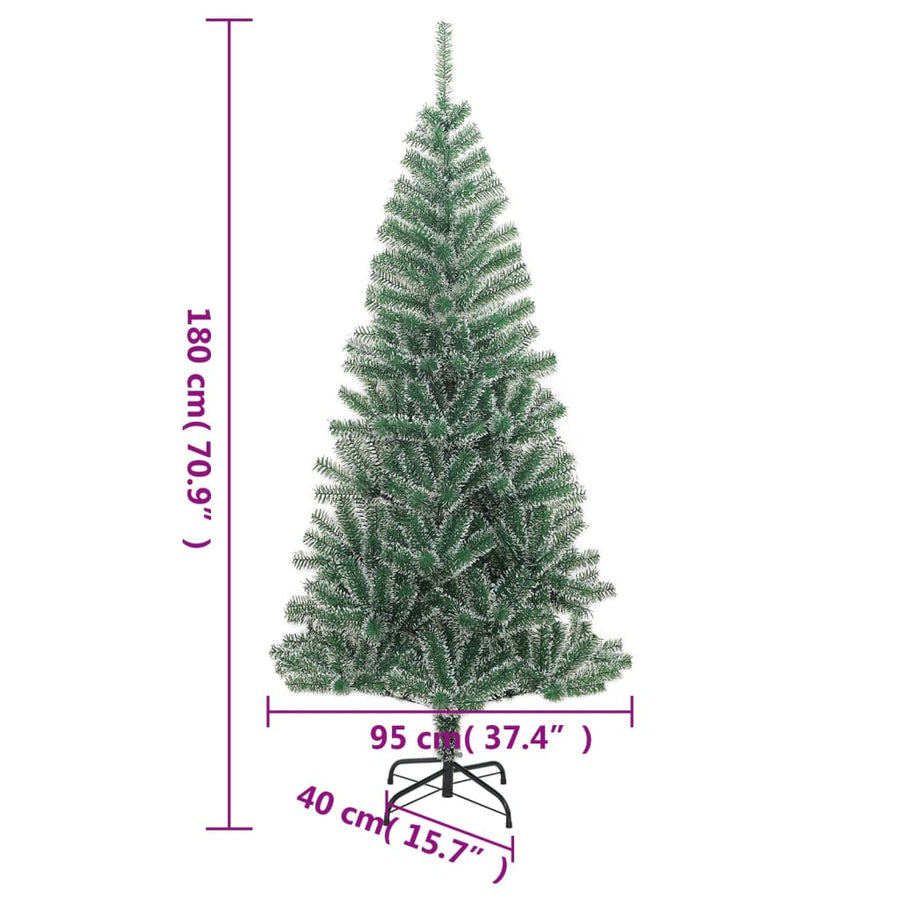 Kunstkerstboom met sneeuw 180 cm groen