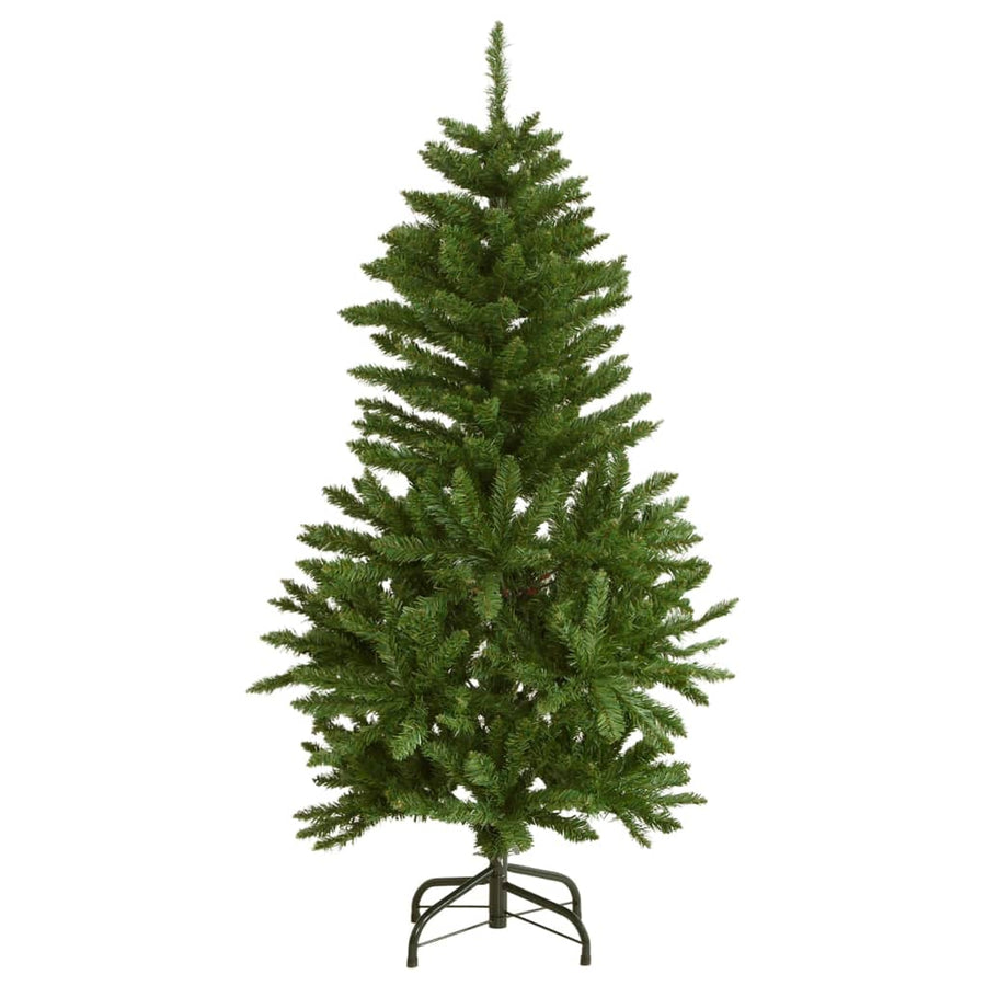 Kunstkerstboom met scharnieren met standaard 120 cm groen
