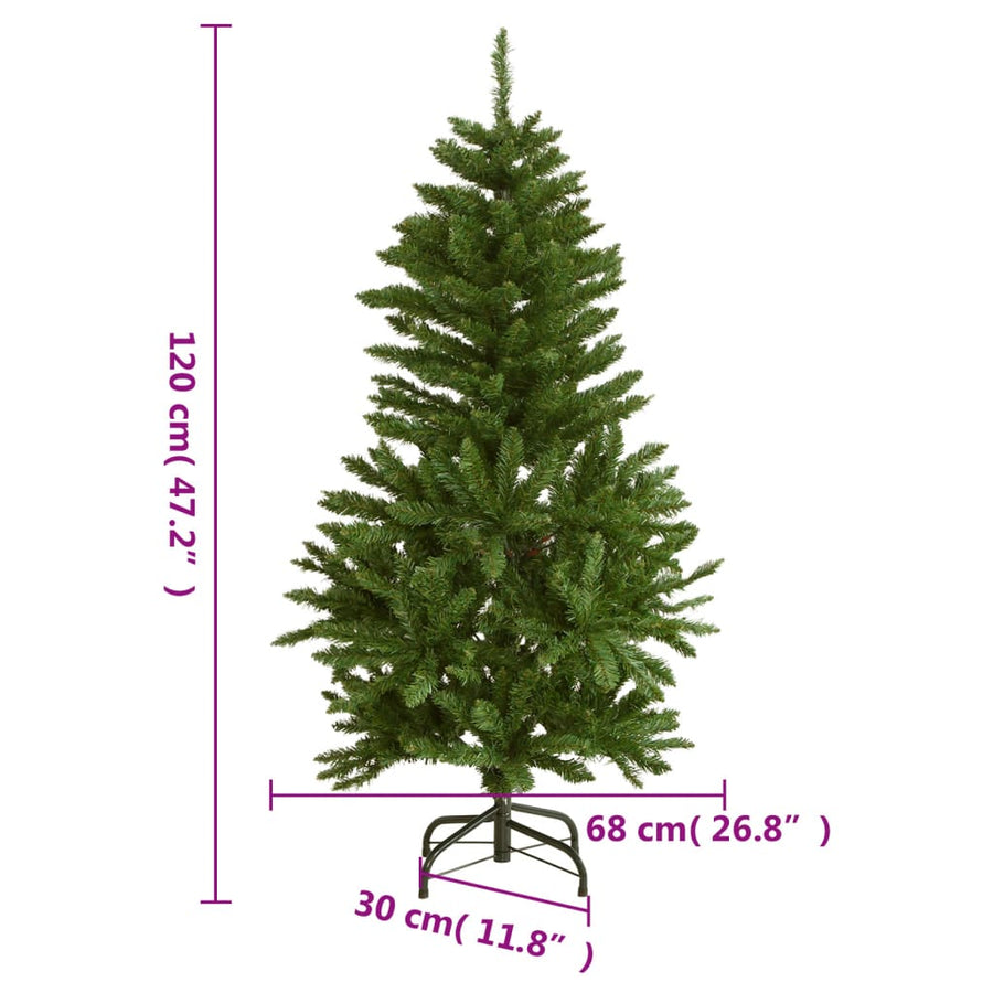 Kunstkerstboom met scharnieren met standaard 120 cm groen