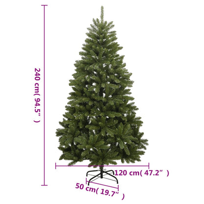 Kunstkerstboom met scharnieren en standaard 240 cm groen