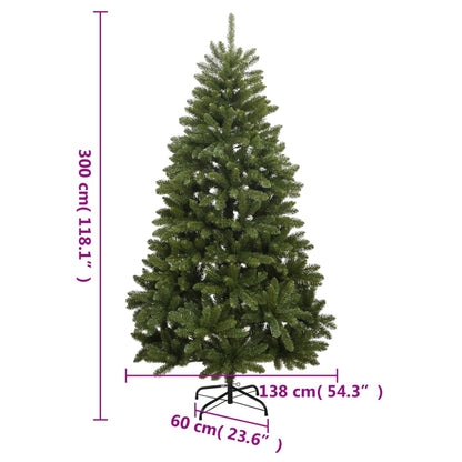 Kunstkerstboom met scharnieren en standaard 300 cm groen