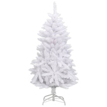 Kunstkerstboom met scharnieren en standaard 120 cm wit