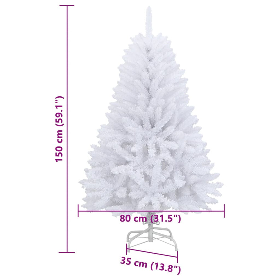 Kunstkerstboom Met Scharnieren En Standaard 1 150 cm Wit