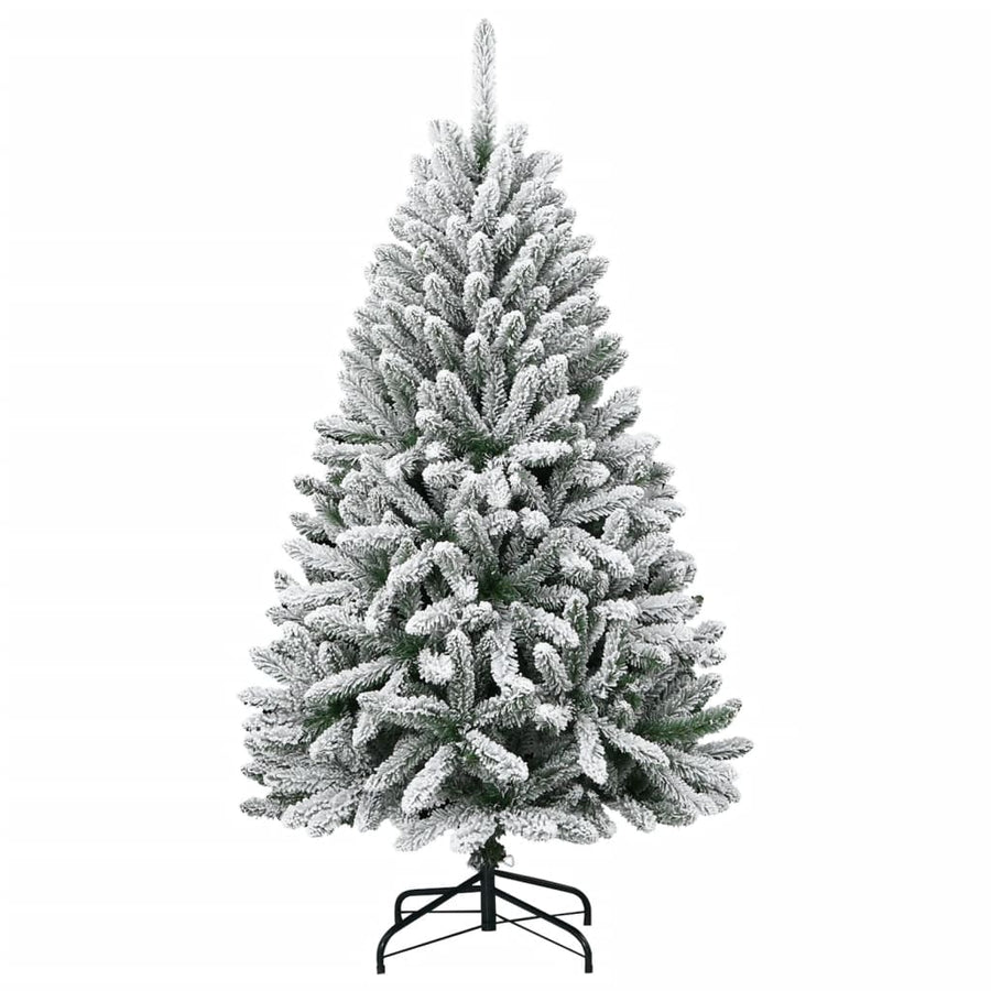 Kunstkerstboom Met Scharnieren En Sneeuw 1 120 cm Groen en wit