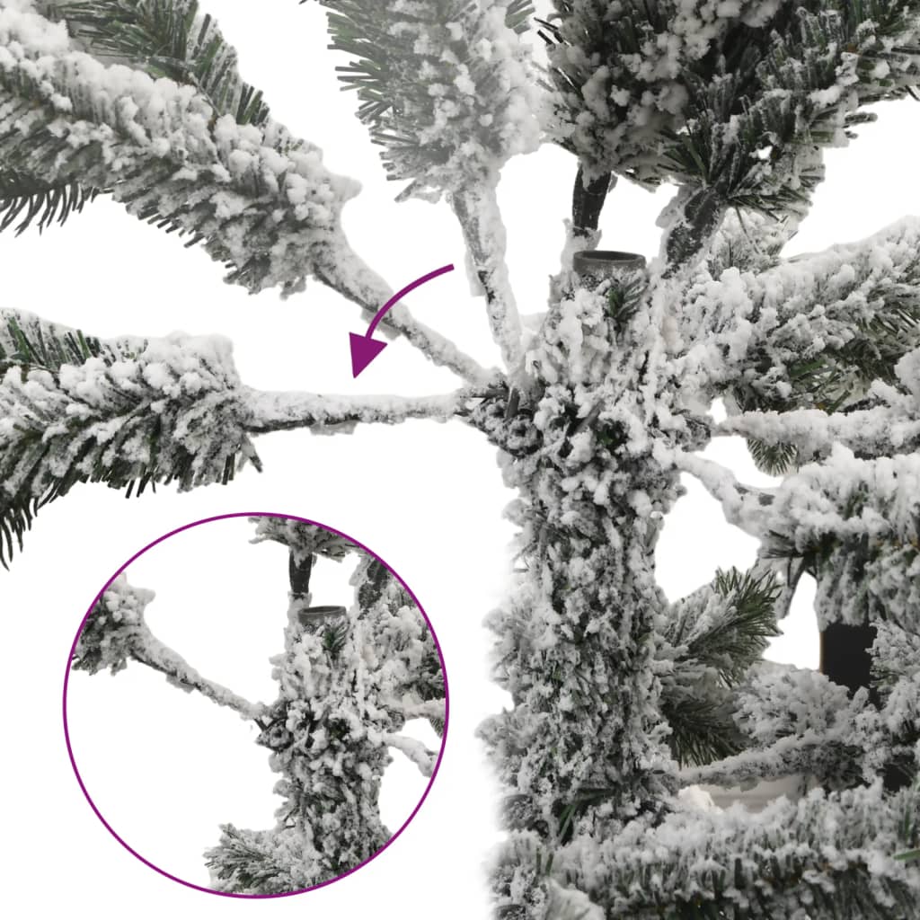 Kunstkerstboom Met Scharnieren En Sneeuw 1 120 cm Groen en wit
