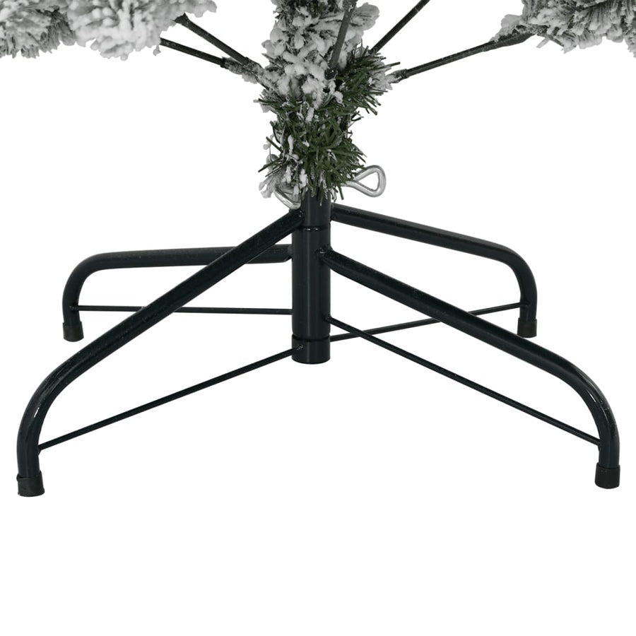 Kunstkerstboom Met Scharnieren En Sneeuw 1 120 cm Groen en wit