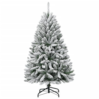 Kunstkerstboom Met Scharnieren En Sneeuw 1 150 cm Groen en wit